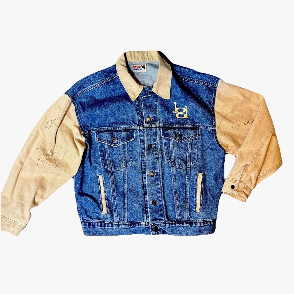 Whoa Apparel Jean Jacket Singer Billy Dean Autographed Tour jacket   Men’s L - Picture 3 of 16